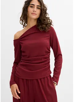 One shoulder shirt van gestructureerde crêpe, bonprix