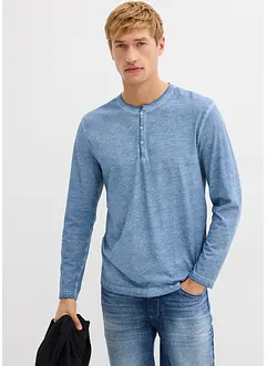 Henley shirt met lange mouwen in washed out look, bonprix