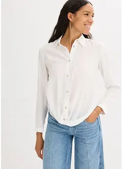 Blouse van gestructureerd materiaal met wikkeldetail, bonprix