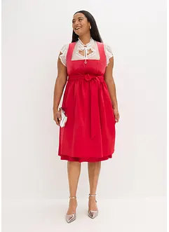 Midi dirndl met fluweel en schort (2-dlg. set), bonprix