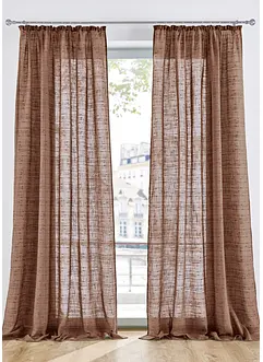 Transparant gordijn in linnen look (1 stuk), bonprix