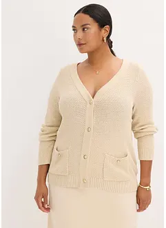 Gemêleerd vest met goudkleurige knopen, bonprix