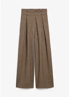 Wijde bandplooibroek met wol, bonprix