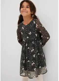 Wijd uitlopende chiffon jurk, bonprix