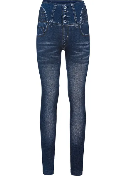 Corrigerende legging in trendy denim look zonder naden blauw denimlook