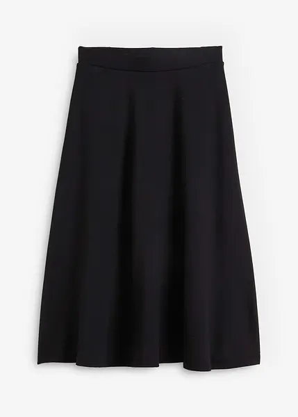 Skirt Zwart Rokje Strak Wijd Uitlopende, Elegante Rok Met Een