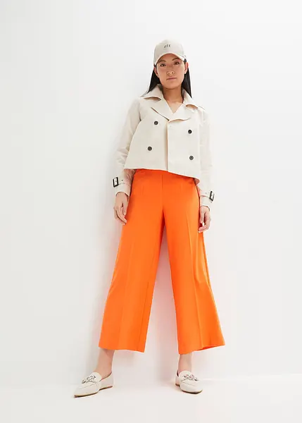 Culotte in een opvallende kleur warm oranje