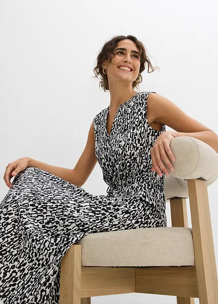 Jurk Soepele Jurken Viscose Wijde Maxi-jurk Met Diepe V-hals