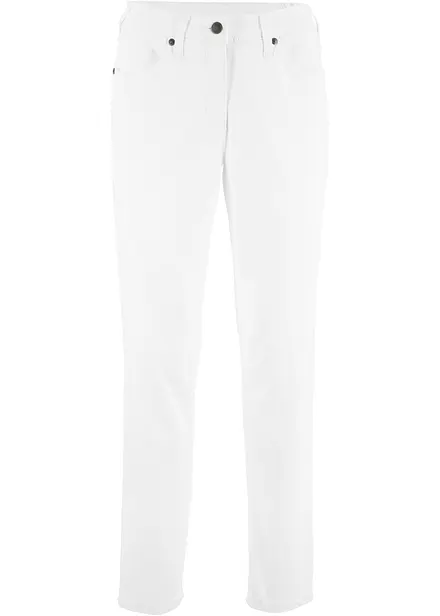 Twill broek met comfortband, straight