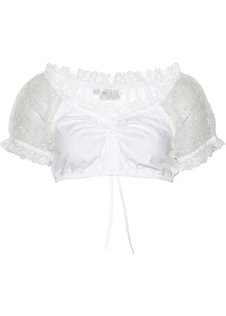 Dirndl blouse met kanten mouwen