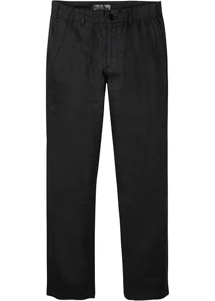 Regular fit linnen chino met comfortband, straight
