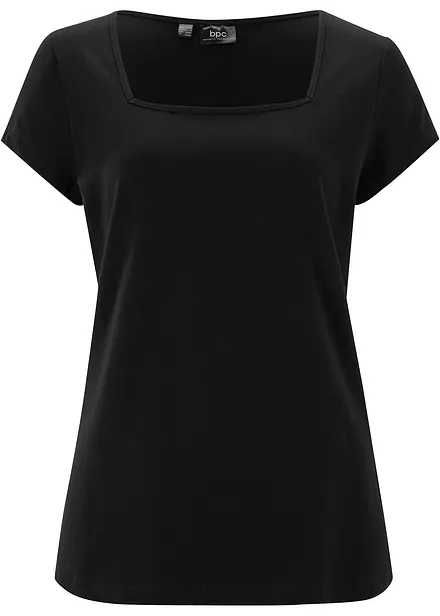 Shirt met carréhals en korte mouwen