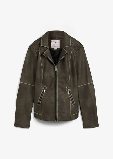 Imitatieleren jas in washed look