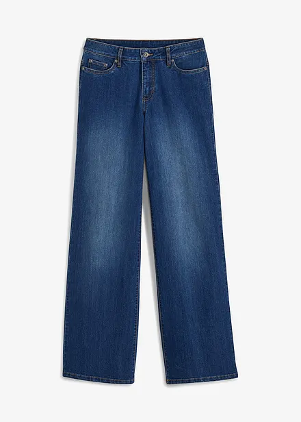 Wide leg jeans mid waist, stretch