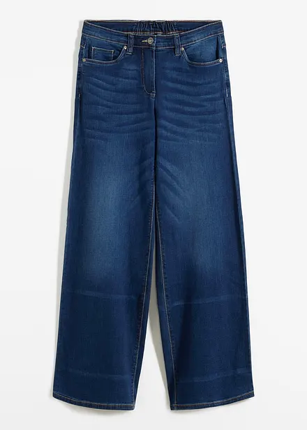 Wide leg jeans mid waist, comfort tailleband