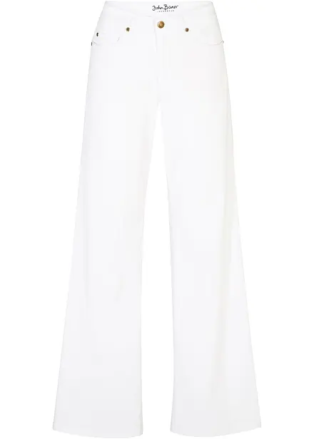 Wide leg stretch jeans mid waist