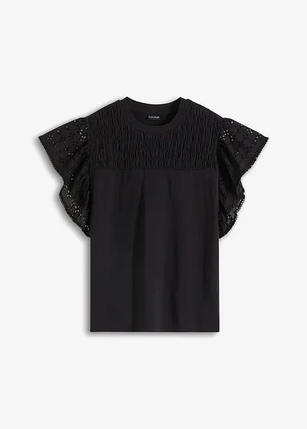 Shirt met broderie anglaise