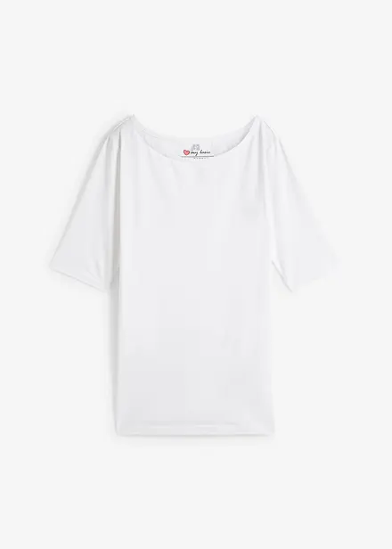 Shirt met boothals, halflange mouw