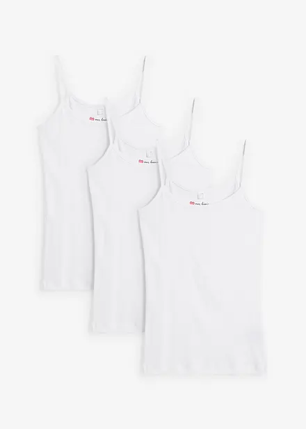 Top met spaghettibandjes van puur katoen (set van 3)