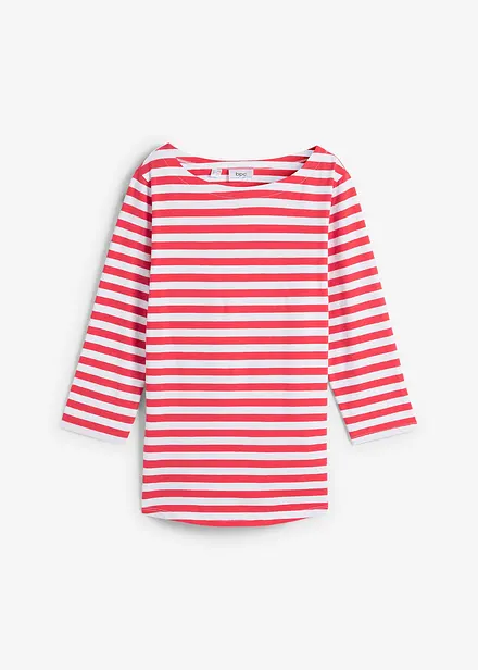 Shirt met 3/4 mouwen en boothals