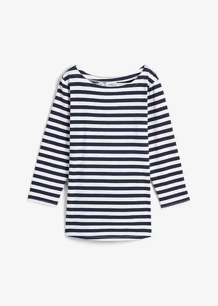 Shirt met 3/4 mouwen en boothals