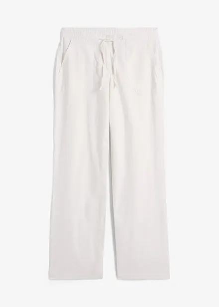 Wijde broek met linnen