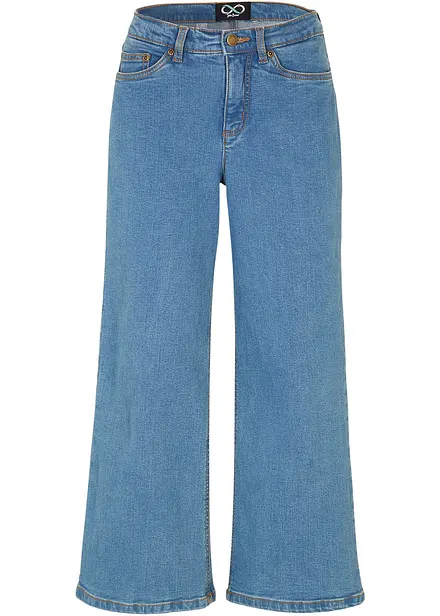 Wide leg jeans mid waist, cropped