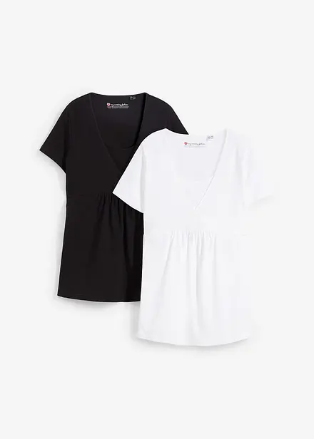 2-in-1 zwangerschapsshirt / voedingsshirt (set van 2)