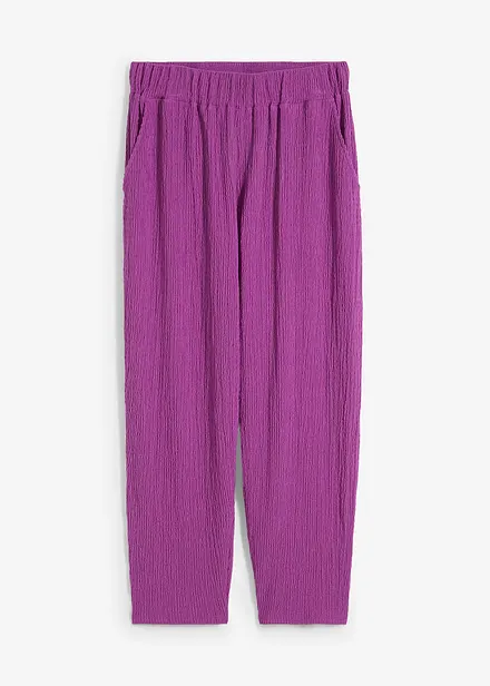 Wijde jersey broek van crêpe, cropped