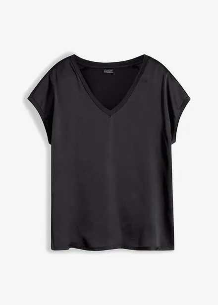 Shirt met satijnen inzet