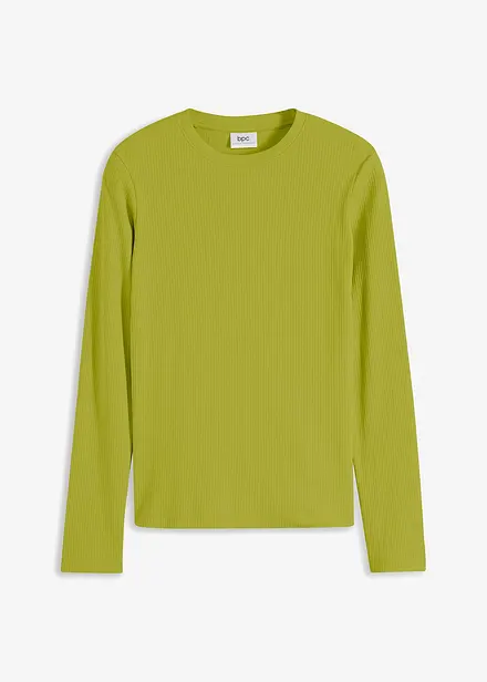 Geribde longsleeve van puur katoen