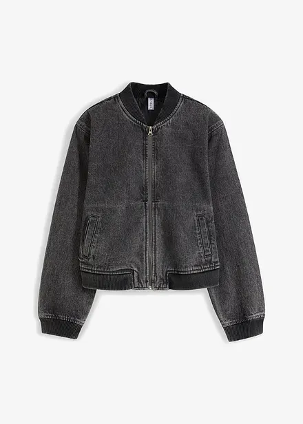 Denim bomber
