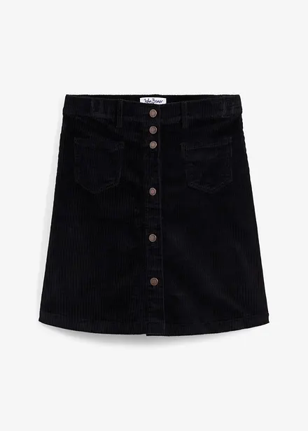 Stretch corduroy rok met knoopsluiting