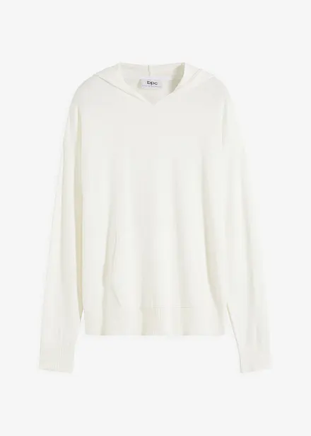 Gebreide hoodie met kangoeroezak van viscosemix