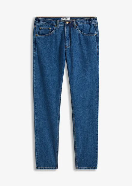 Classic fit jeans met deels elastische tailleband, straight