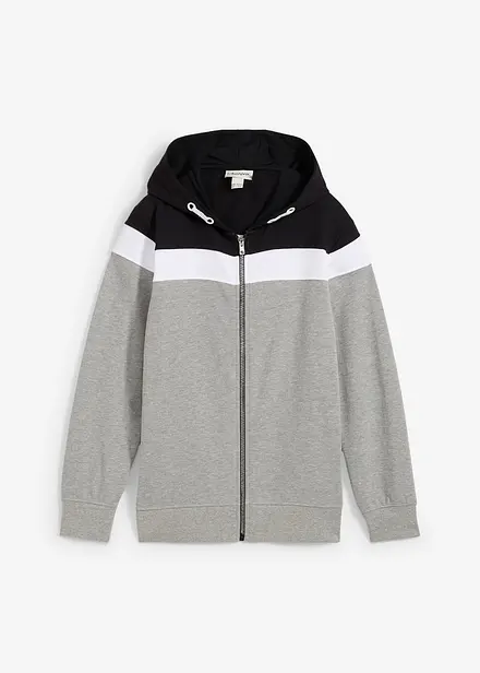 Sweatvest met capuchon in een zachte katoenmix