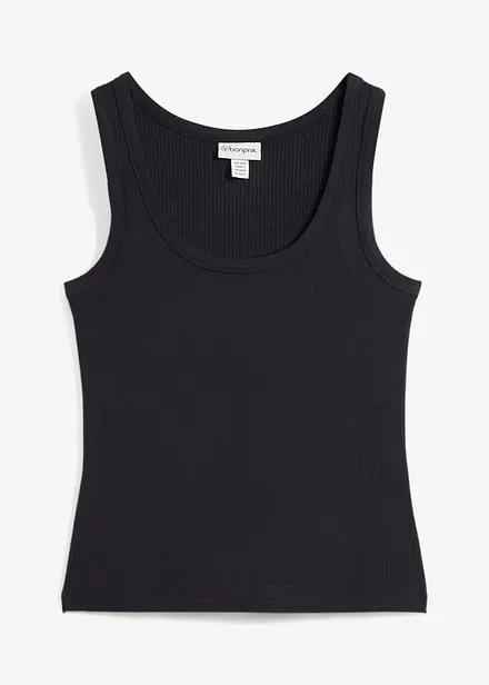 Ribtop met zacht viscose