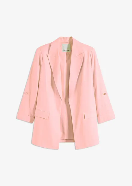 Linnen blazer met gerimpelde mouwen