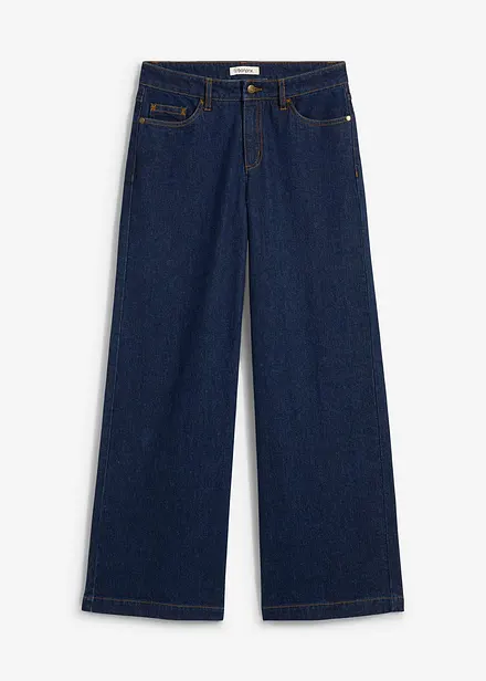 Wide leg jeans, mid waist, full length