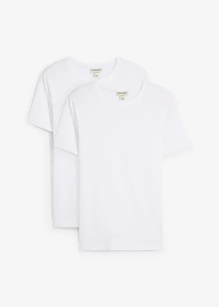 T-shirt van biologisch katoen, slim fit (set van 2)