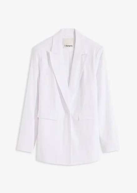 Casual linnen blazer met brede revers