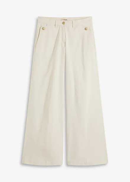 Wide leg broek met stretch