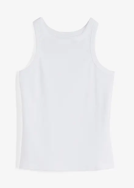 Geribde tanktop van biologisch katoen