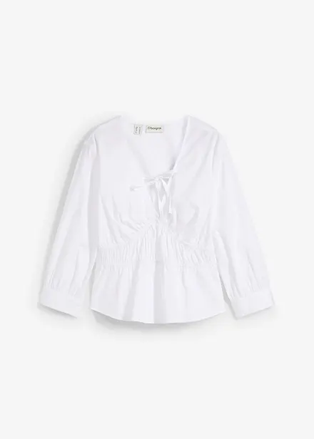 Blouse met plooitjes en elastische naden