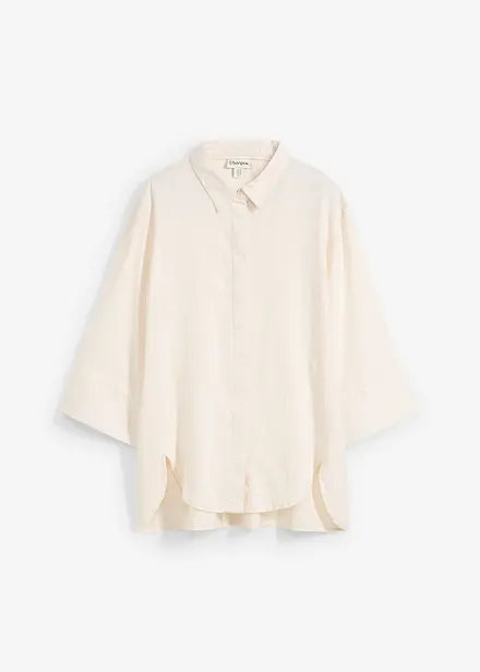 Overhemdblouse in een koele linnenmix