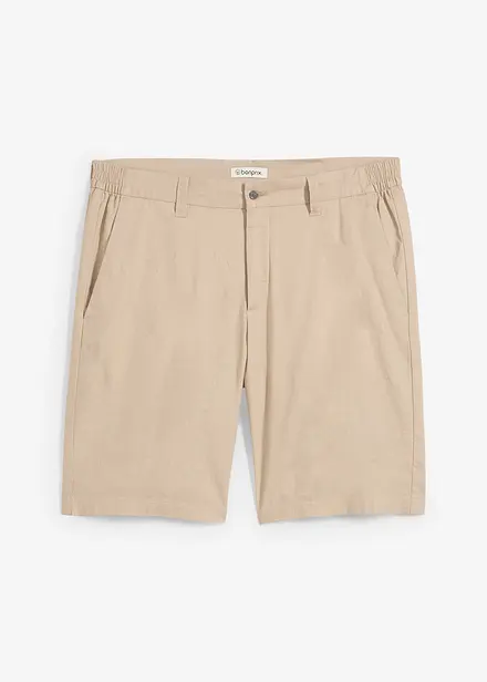 Chino bermuda regular fit met linnen