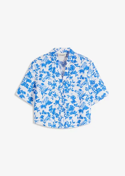Blouse met korte mouwen van soepele viscose