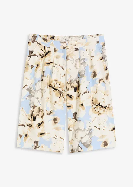 Bermuda met viscose en bandplooien