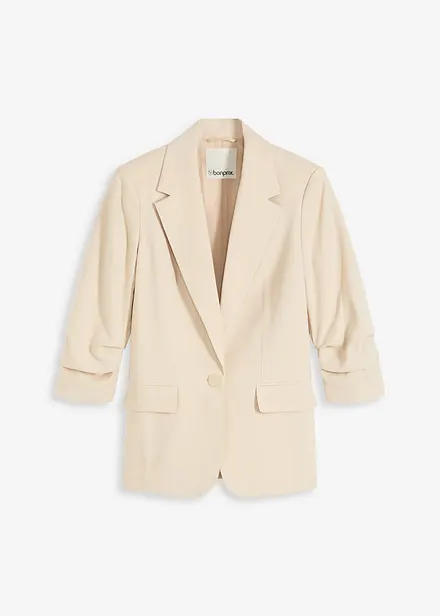Casual blazer van viscose met 3/4 mouwen
