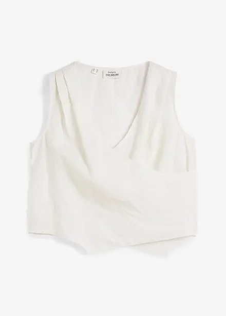 Linnen blousetop in wikkellook
